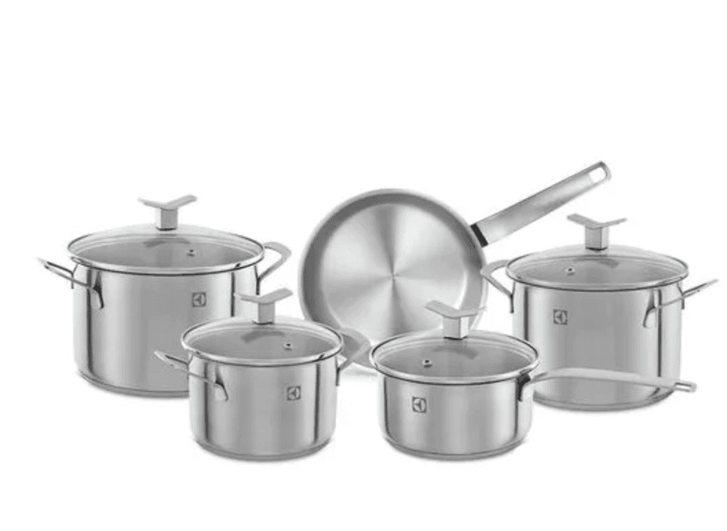 Jogo de Panelas Electrolux Inox com 5 Peças Design com Fundo Triplo